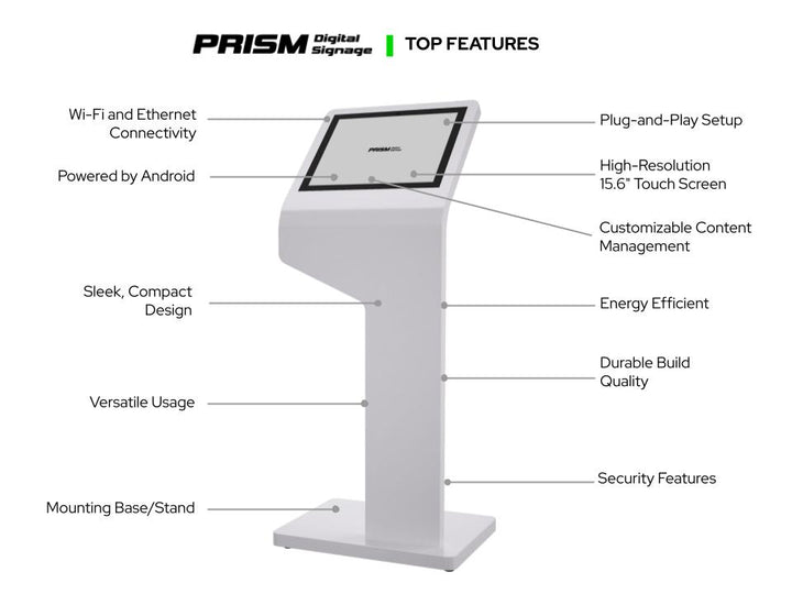 Top_features 15.6" Reception Touch Digital Signage
