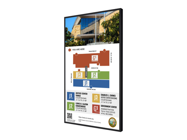 32" - 65" Touch Screen Wall Mountable Digital Signage Vertical Orientation at the court house